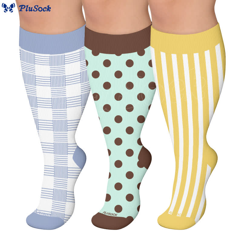 Plus Size Mixed Pattern Compression Socks - image 0