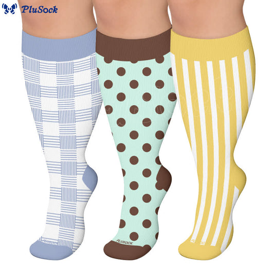 Plus Size Mixed Pattern Compression Socks - image 0