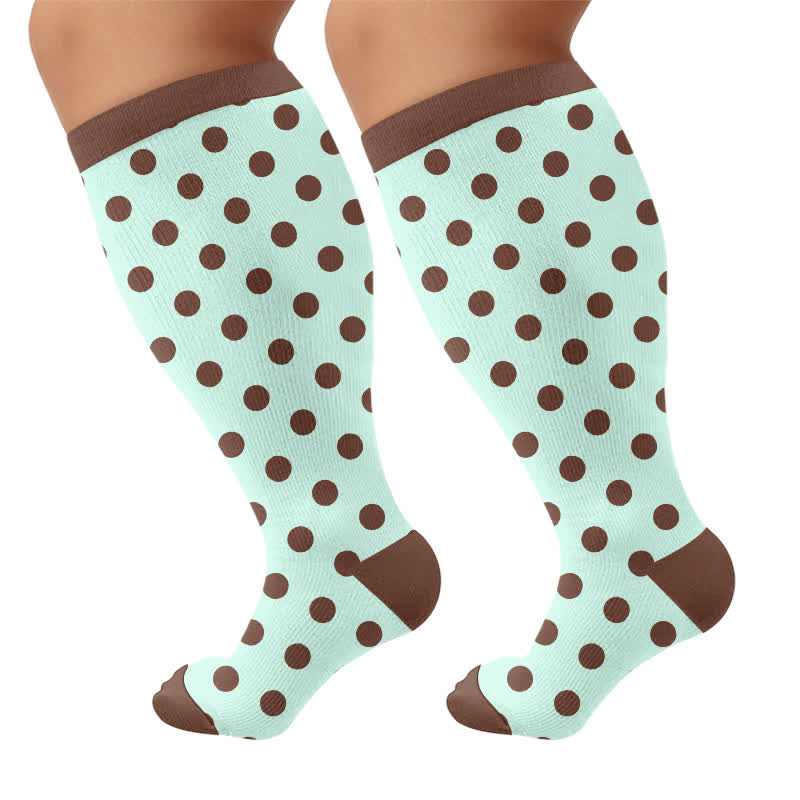 Plus Size Mixed Pattern Compression Socks - Green - 4XL - image 9