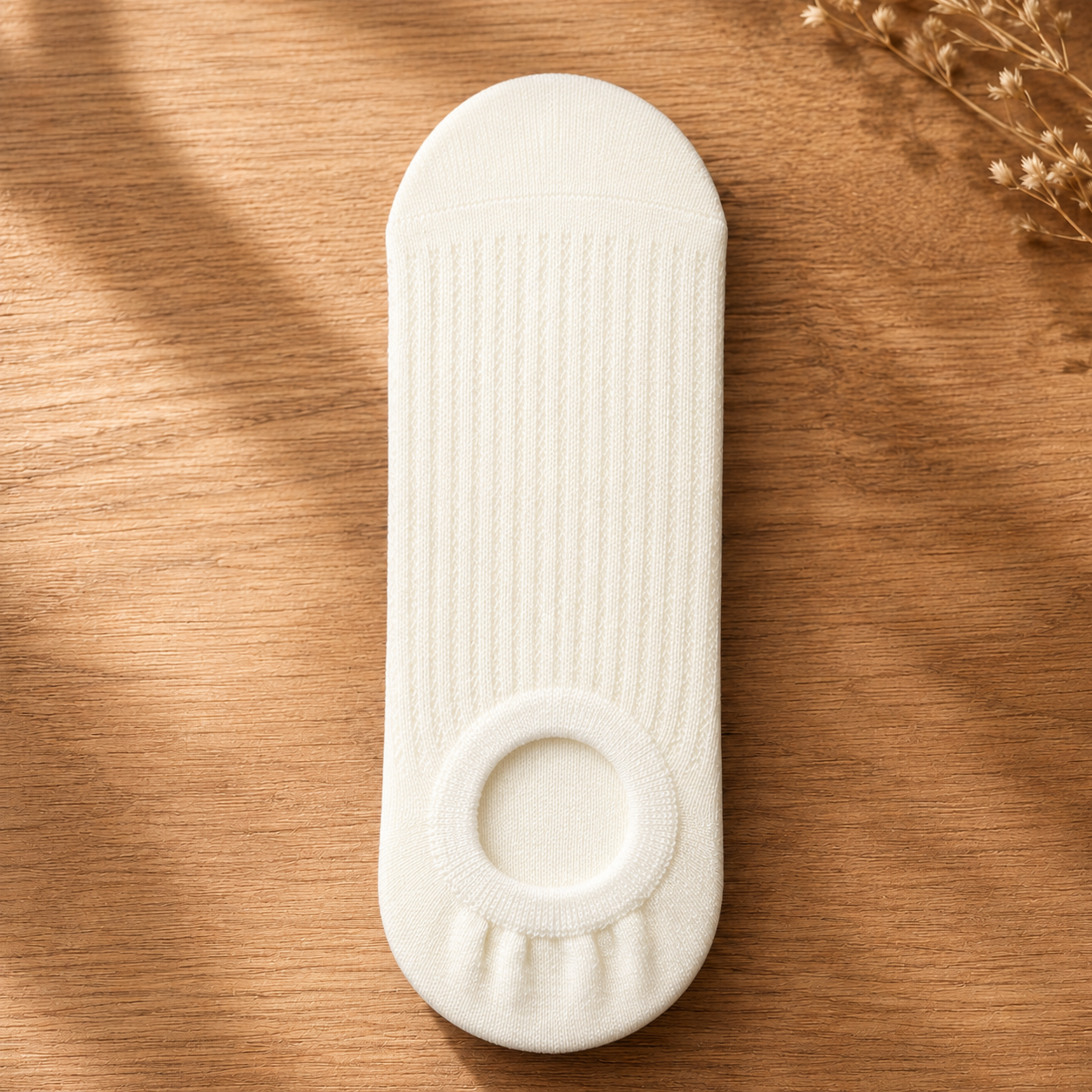 Ribbed Breathable No Show Socks (4 Pairs) - Beige - EU36-40(US3-7) - image 7