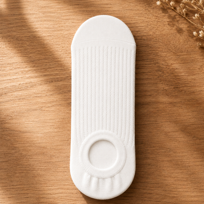 Ribbed Breathable No Show Socks (4 Pairs) - White - EU36-40(US3-7) - image 8