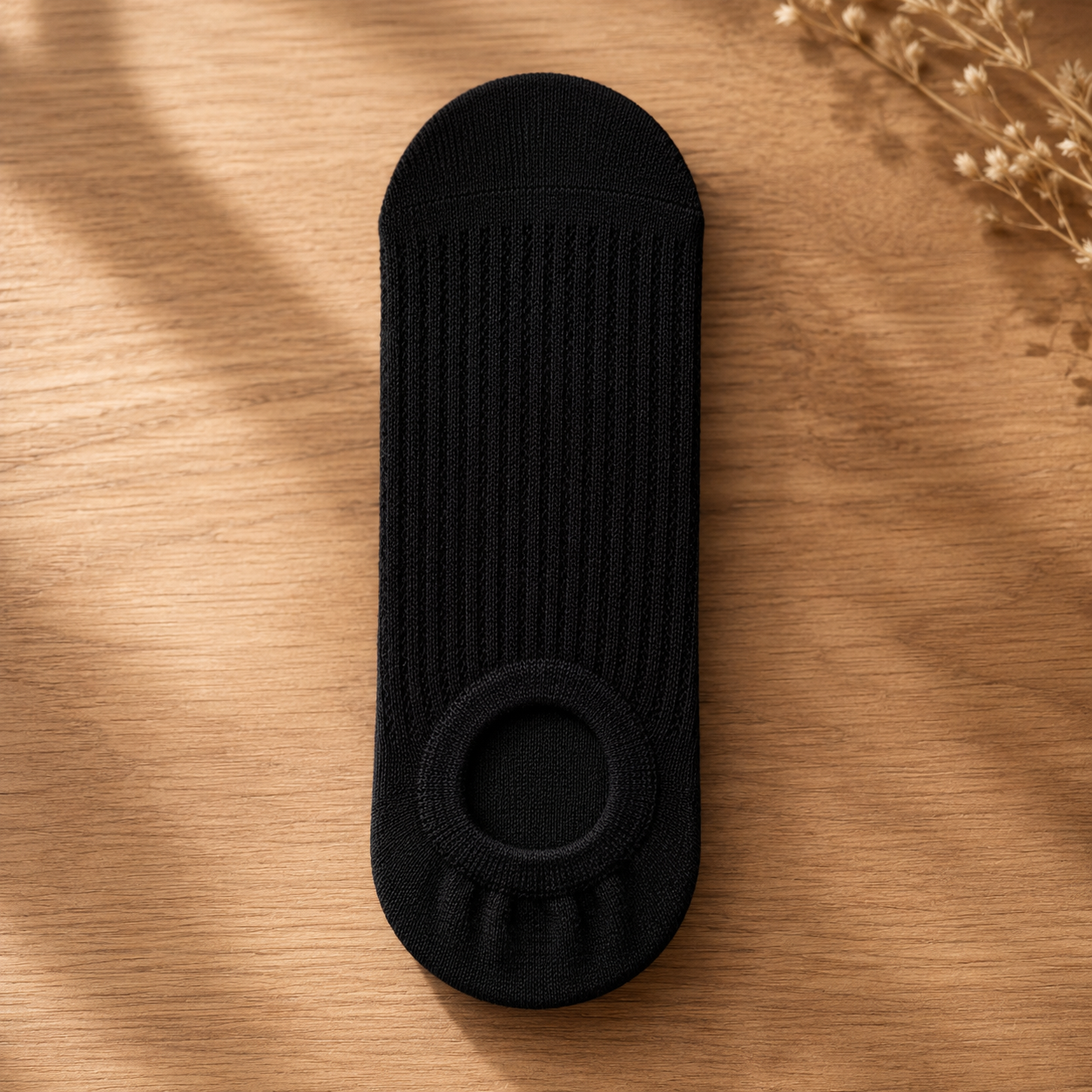Ribbed Breathable No Show Socks (4 Pairs) - Black - EU36-40(US3-7) - image 6
