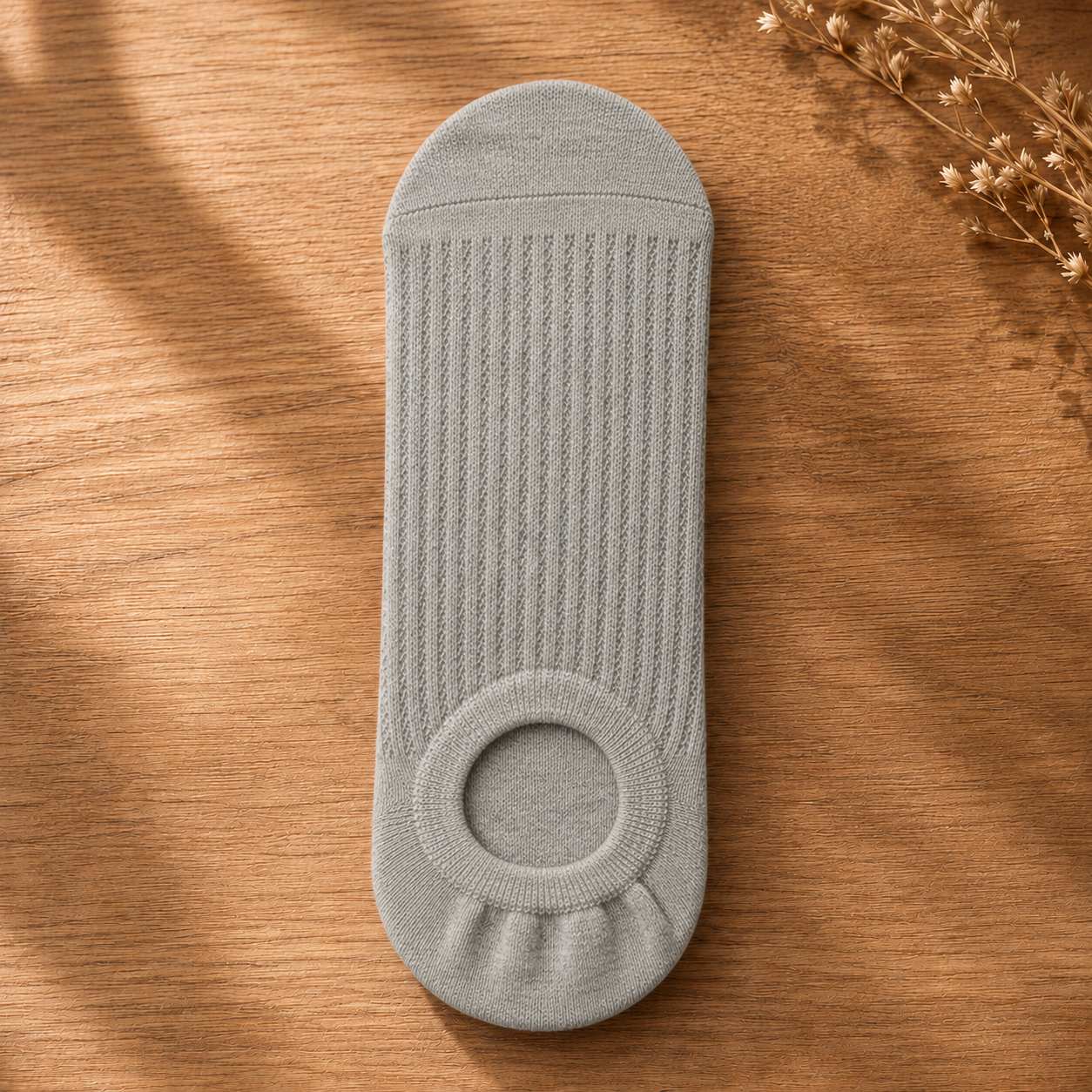 Ribbed Breathable No Show Socks (4 Pairs) - Grey - EU36-40(US3-7) - image 9