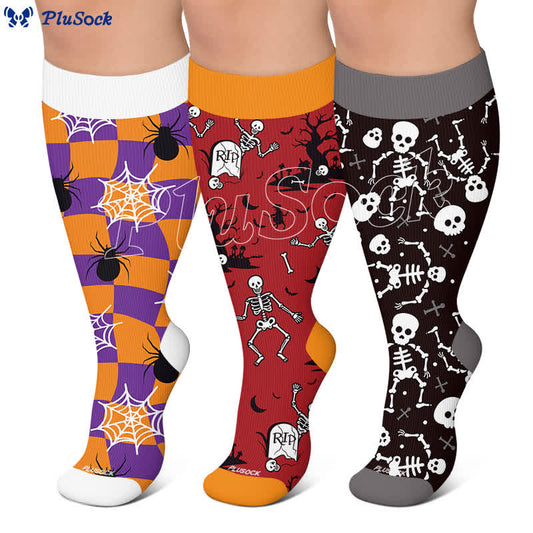 Plus Size Webs Bone Parade Compression Socks - image 0