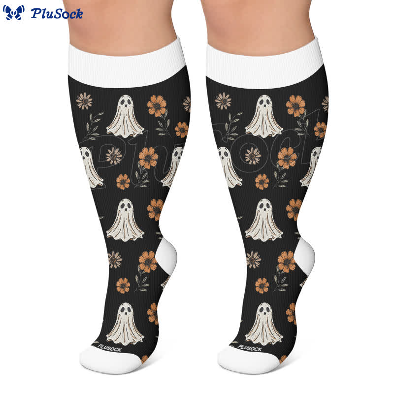 Plus Size Ghostly Autumn Tales Compression Socks - image 6