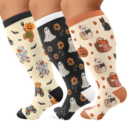 Plus Size Ghostly Autumn Tales Compression Socks - image 4
