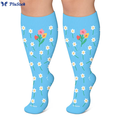 Plus Size Floral Patchwork Compression Socks - image 8