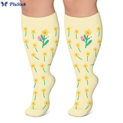 Plus Size Floral Patchwork Compression Socks - image 10