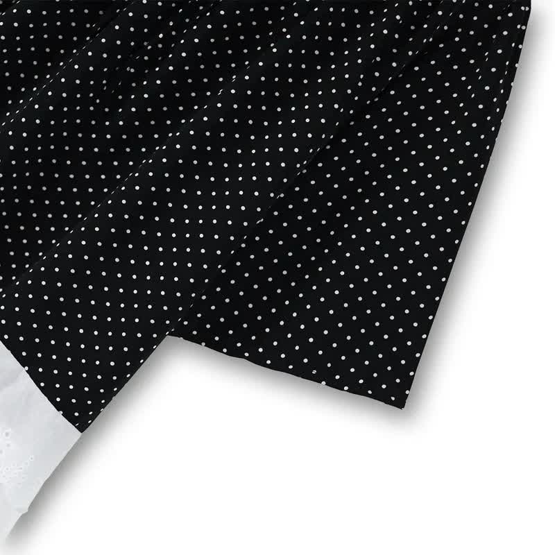Polka Dot Tie-Neck Ruffle-Hem Tunic Top - image 2