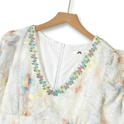 Romantic Floral Jacquard Maxi Dress - image 1