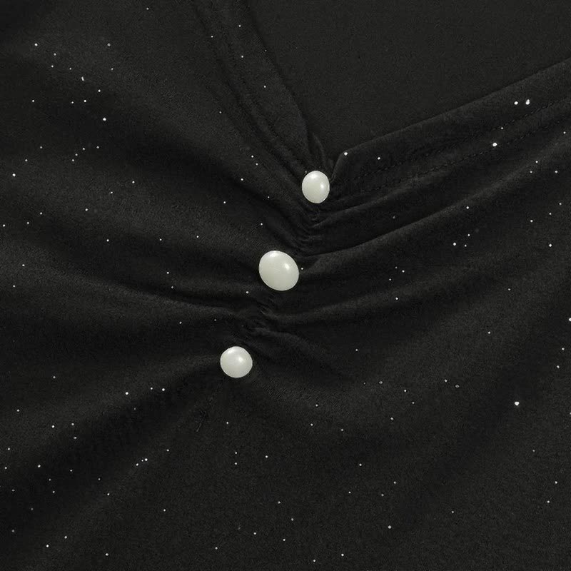Speckled Cotton Button Detail Relaxed Top - image 3