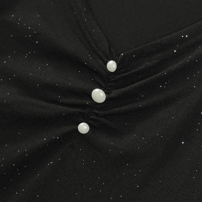 Speckled Cotton Button Detail Relaxed Top - image 3