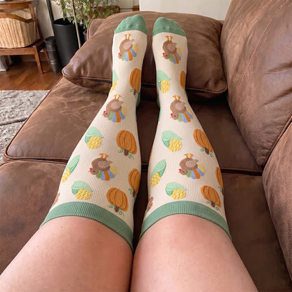 Plus Size Thanksgiving Print Compression Socks - image 2