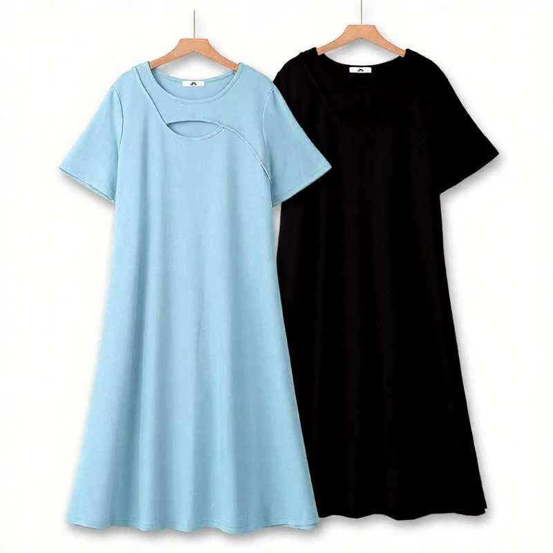 Relaxed Keyhole Midi Dress - image 0