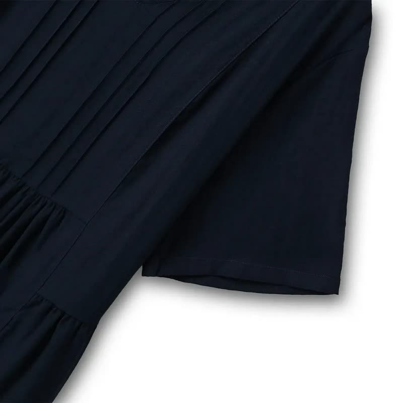 V Neck Pleated Midi Dress - image 1