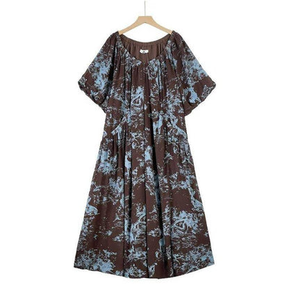 Boho Printed Flowy Maxi Dress - Multicolor - 6XL - image 0