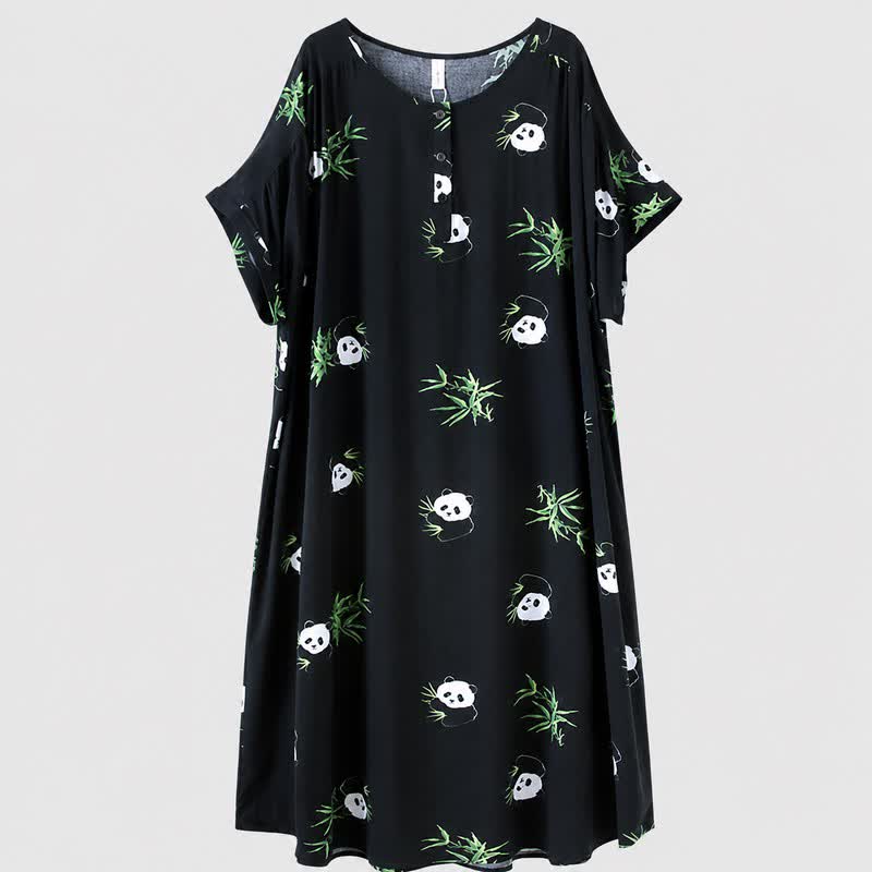 Soft Panda Lounge Midi Dress - Black - 4XL - image 3