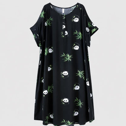 Soft Panda Lounge Midi Dress - Black - 4XL - image 3