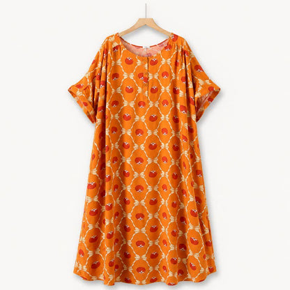 Cute Persimmon Midi Dress - image 0
