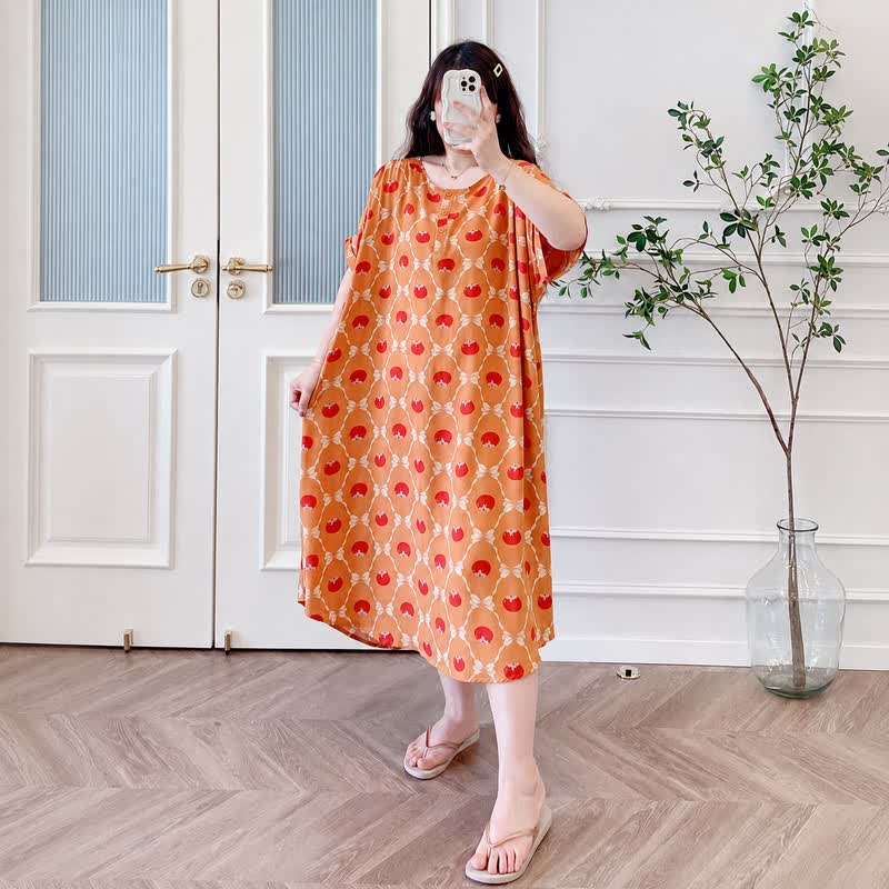 Cute Persimmon Midi Dress - image 2