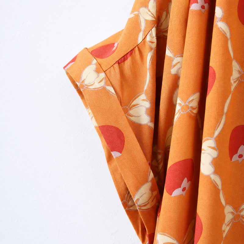 Cute Persimmon Midi Dress - image 3