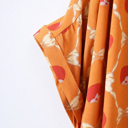 Cute Persimmon Midi Dress - image 3