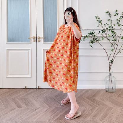 Cute Persimmon Midi Dress - image 1