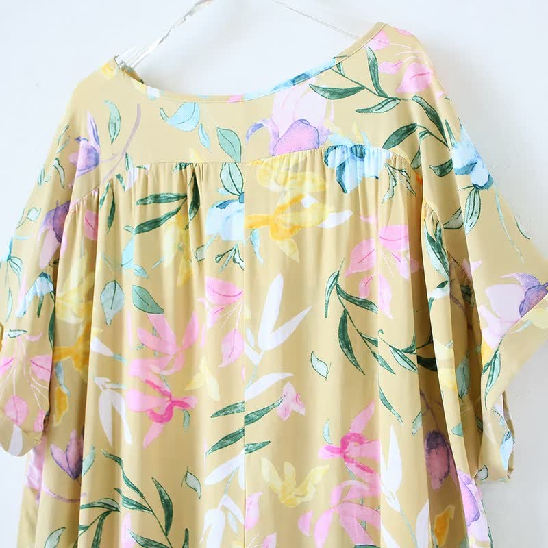 Pastel Floral Viscose Maxi Dress - image 5