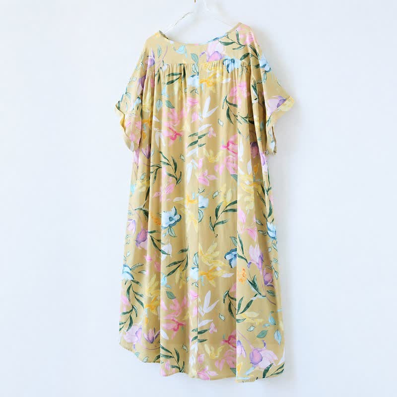 Pastel Floral Viscose Maxi Dress - image 7
