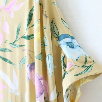 Pastel Floral Viscose Maxi Dress - image 3