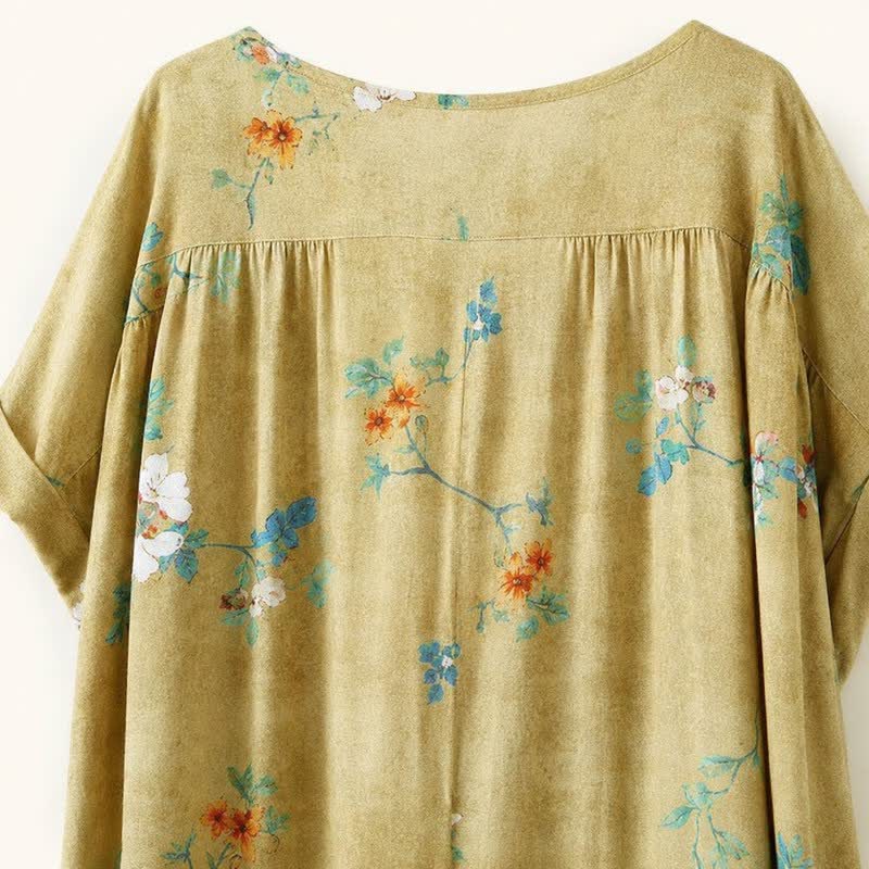 Vintage Floral Button-Front Midi Dress - image 4