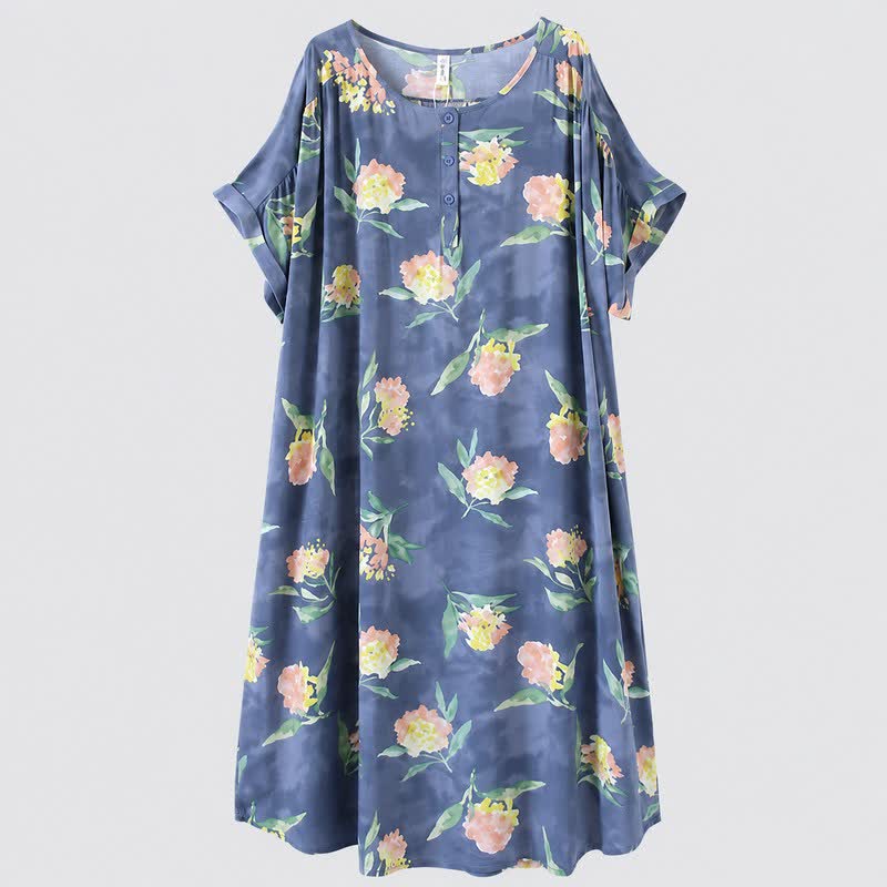 Relaxed Floral Lounge Midi Dress - image 5