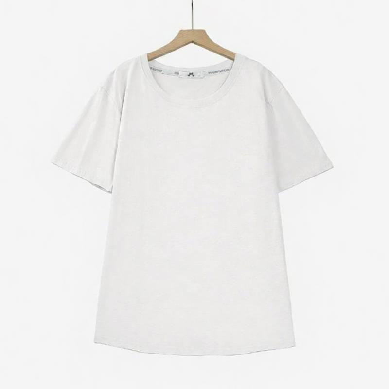 Cotton Stretch Crew Neck Essential Top - White - 6XL - image 2