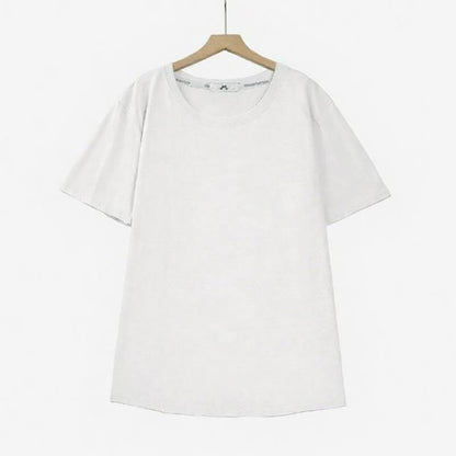 Cotton Stretch Crew Neck Essential Top - White - 6XL - image 2