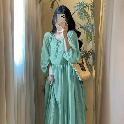 Breezy Tencel Tie Neck Maxi Dress - image 4