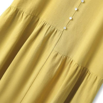 Pearl Button Casual Midi Dress - image 2