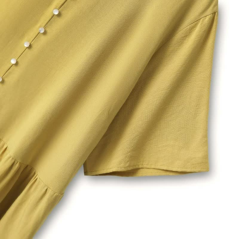 Pearl Button Casual Midi Dress - image 4