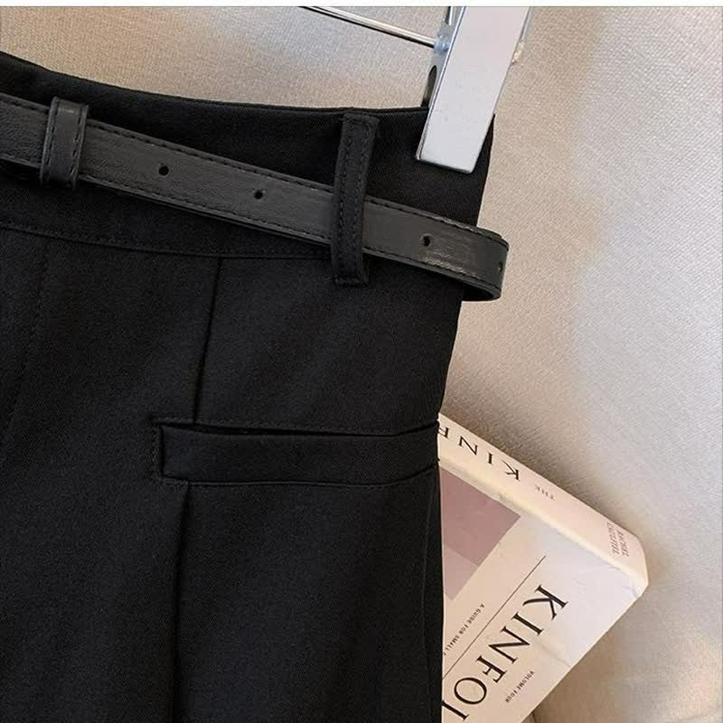 Elegant Pleated Belted Midi Skirt - image 4