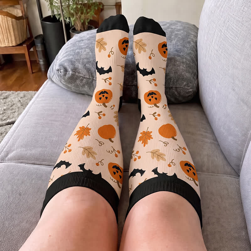 Plus Size Ghosts Bats Spider Compression Socks - image 3