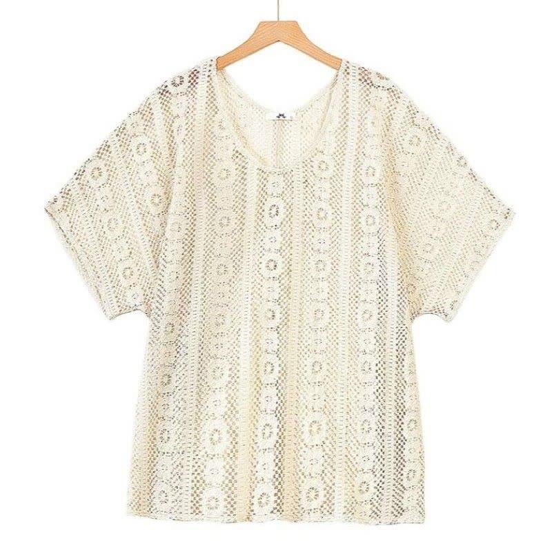 Lace Cover Up Cami and Midi Skirt Three Piece Set - Blouse - 6XL - image 3