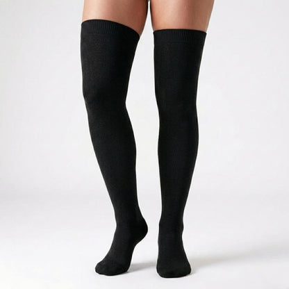 Black White Nude Thigh High Compression Socks(3 Pairs) - image 1