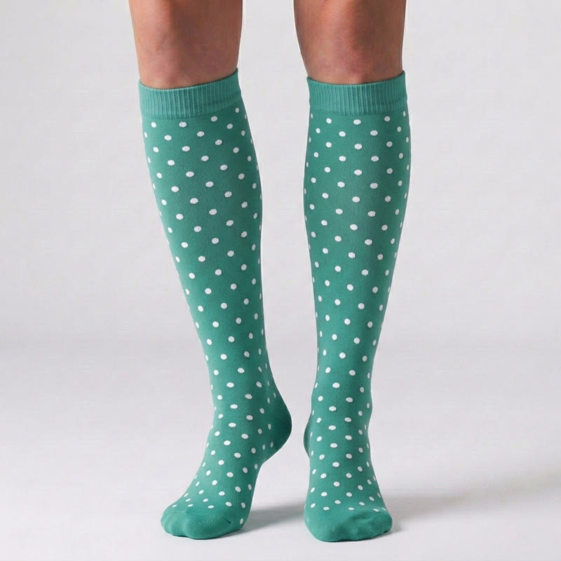 White Polka Dot Compression Socks(3 Pairs) - image 3