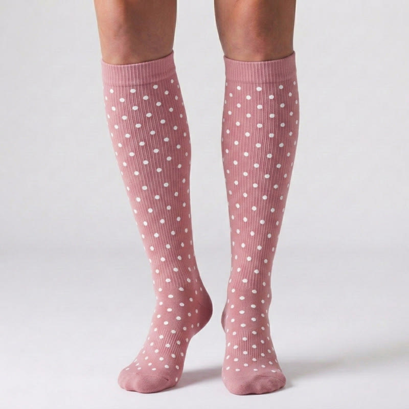 White Polka Dot Compression Socks(3 Pairs) - image 2