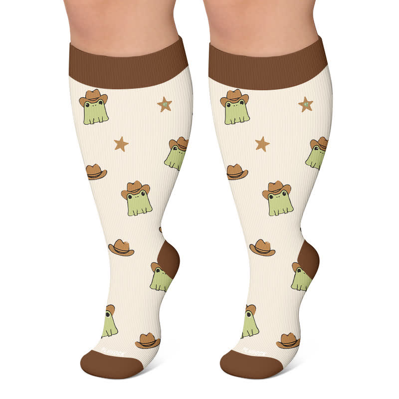 Plus Size Frog Garden Compression Socks - image 4