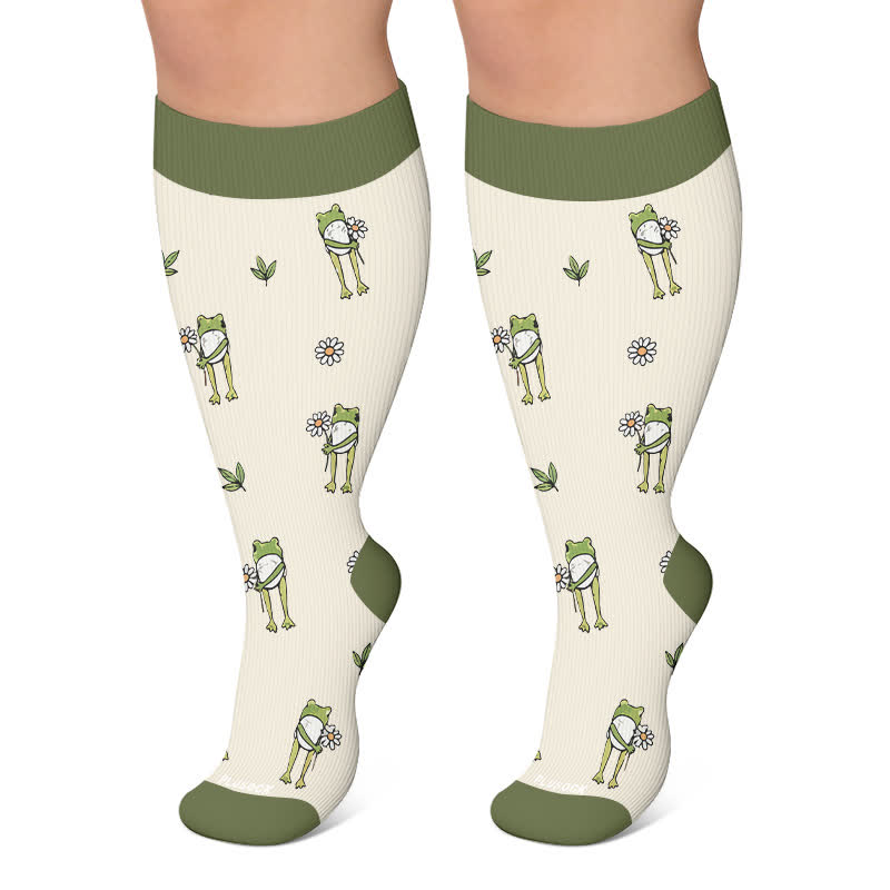 Plus Size Frog Garden Compression Socks - image 6