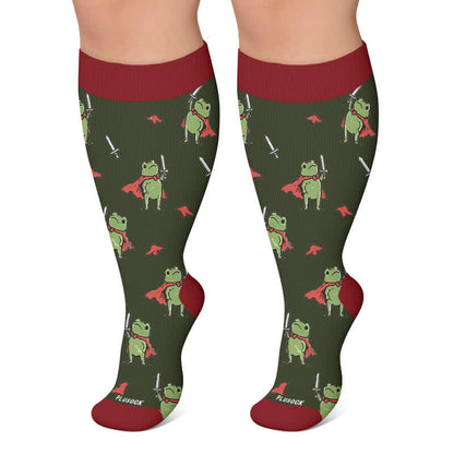 Plus Size Frog Garden Compression Socks - image 5