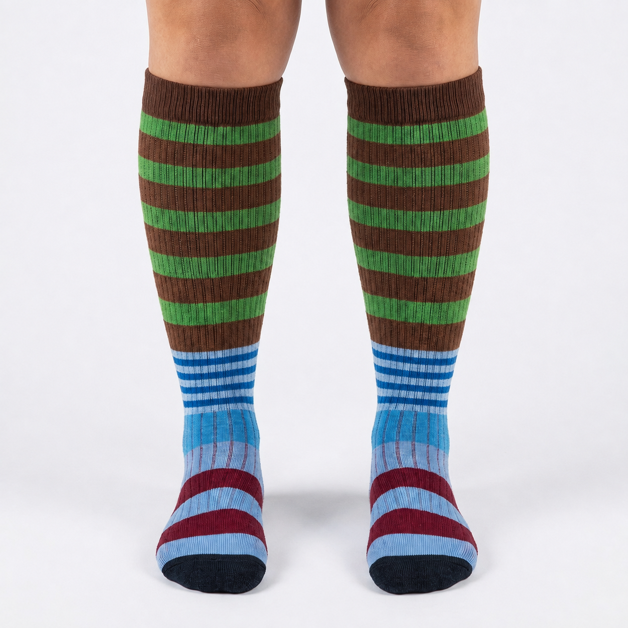Plus Size Colorblock Stripe Compression Socks - image 1