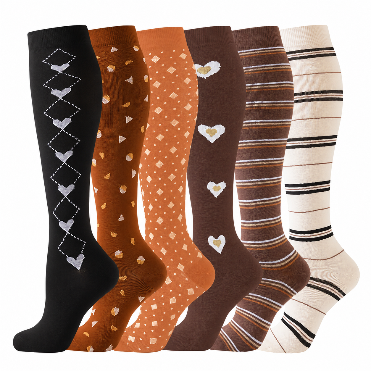 Black Heart Compression Socks(6 Pairs) - image 7