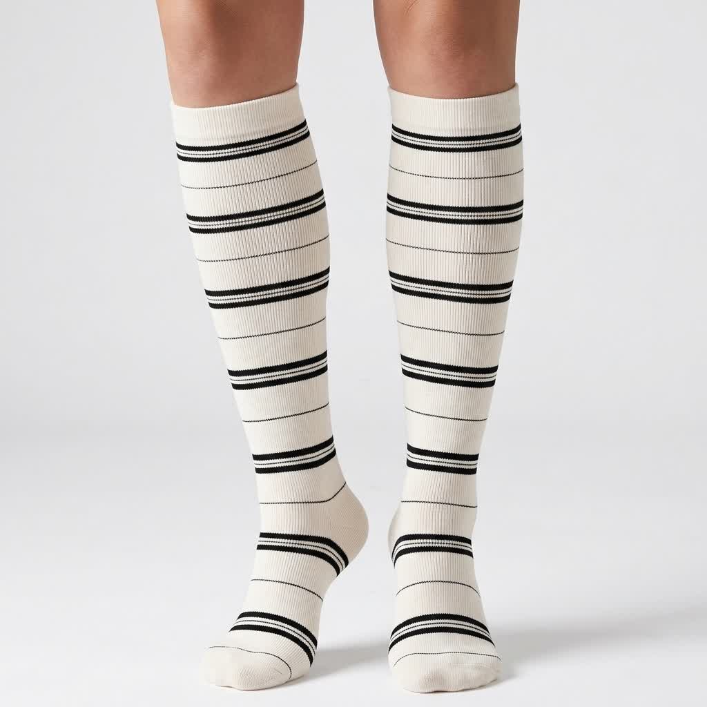 Black Heart Compression Socks(6 Pairs) - White - S/M - image 2