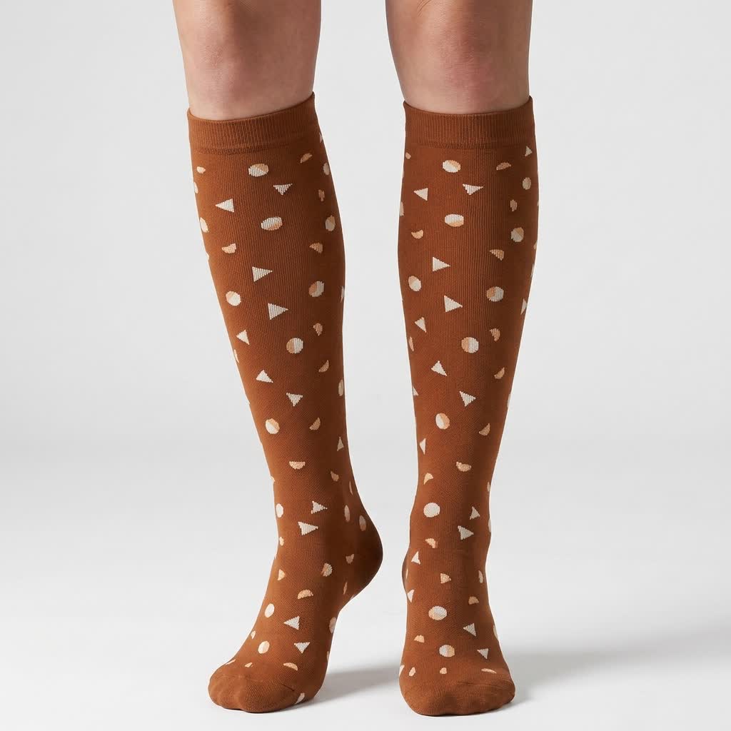 Black Heart Compression Socks(6 Pairs) - Coffee - S/M - image 4